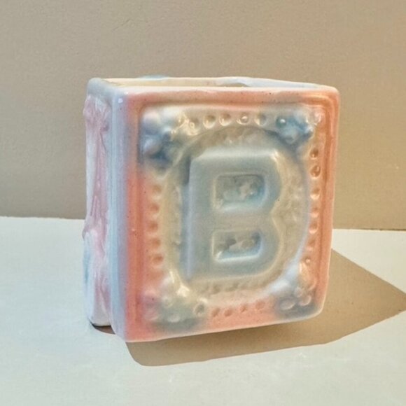 Vintage 1960s Baby Lamb Ceramic Letter Block Planter - Picture 5 of 11